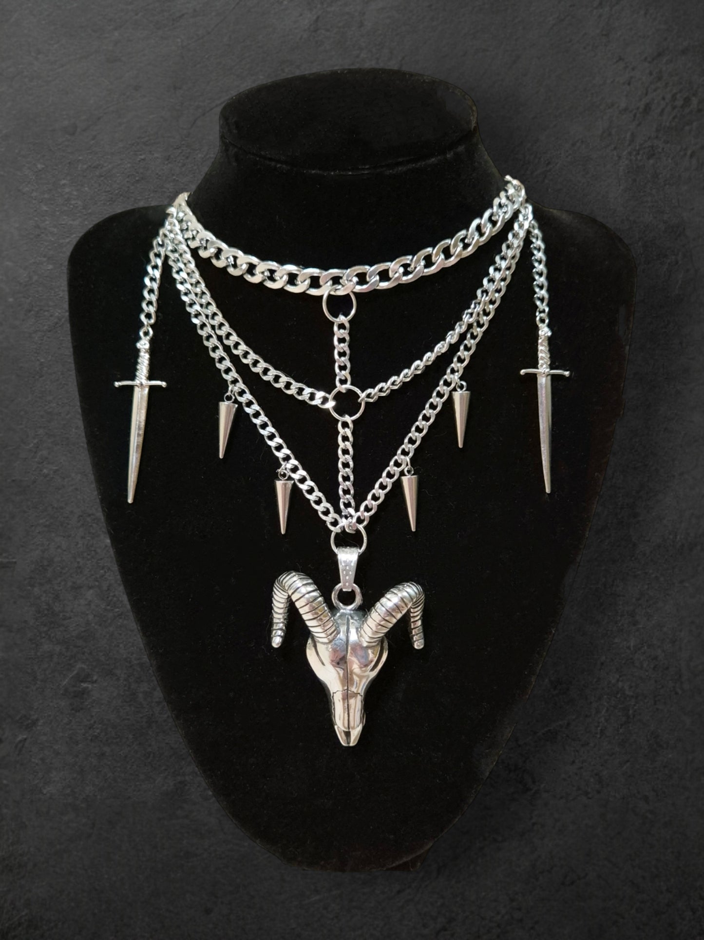 Steel Chain Skull Choker Necklaces