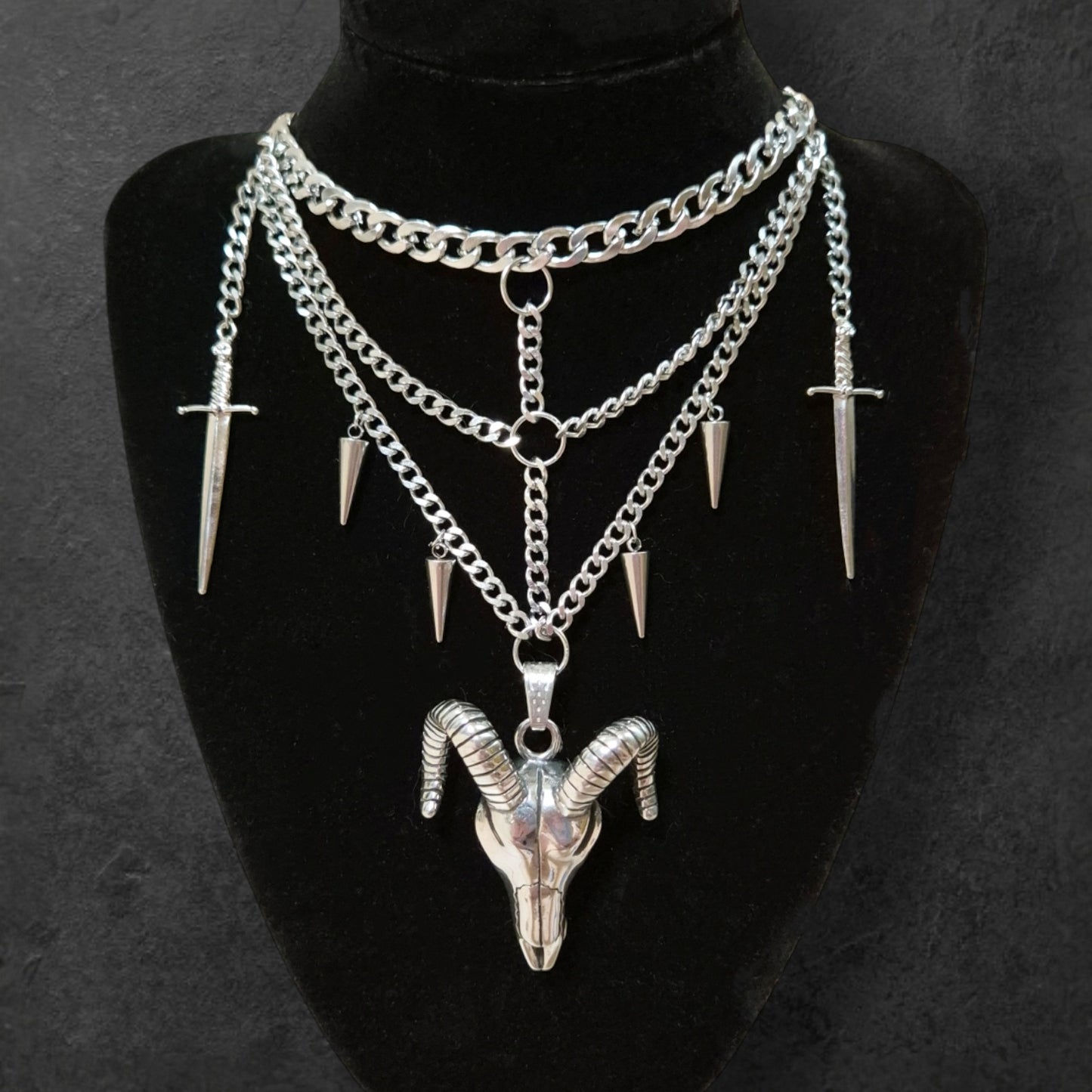 Steel Chain Skull Choker Necklaces