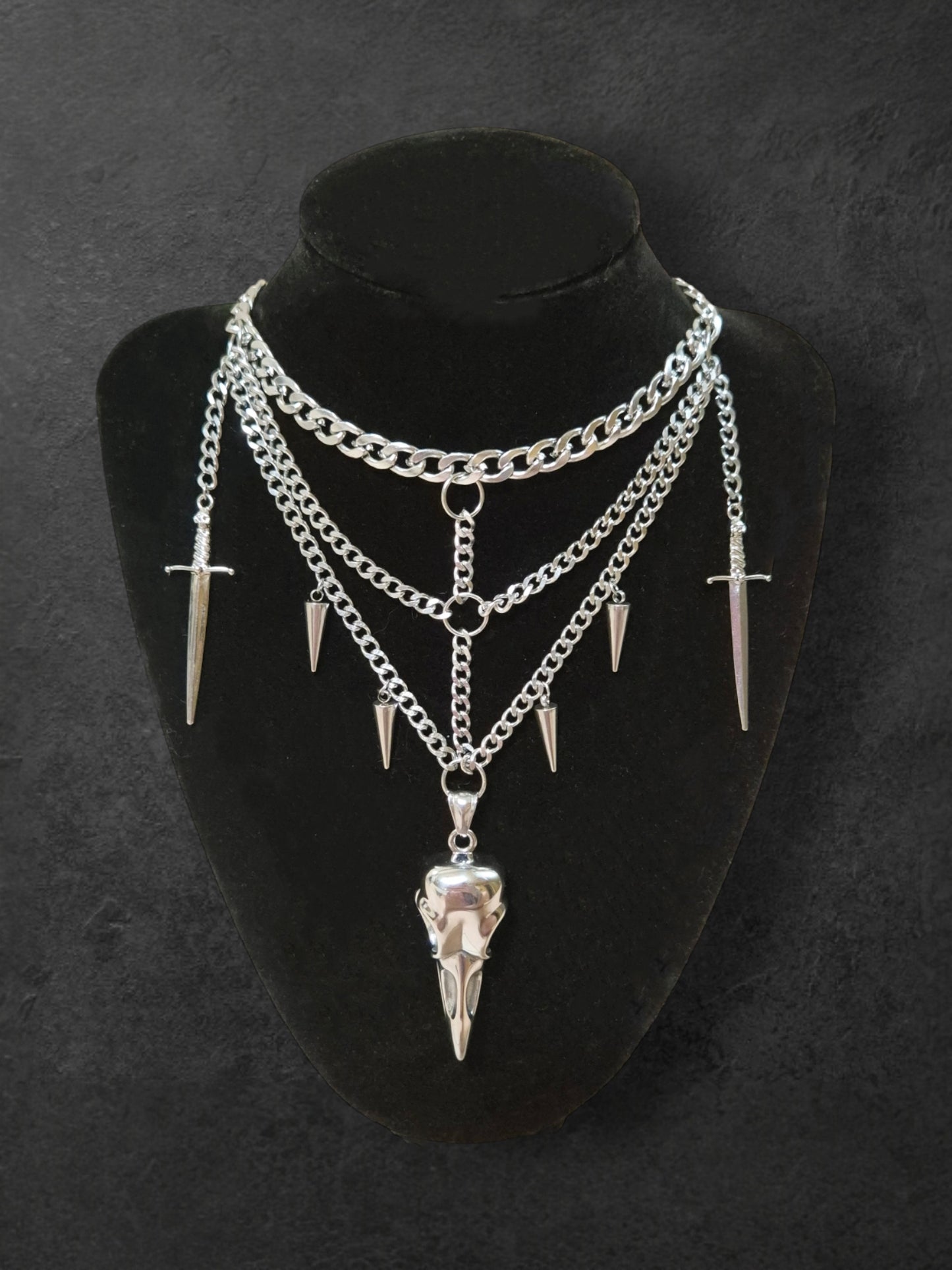 Steel Chain Skull Choker Necklaces